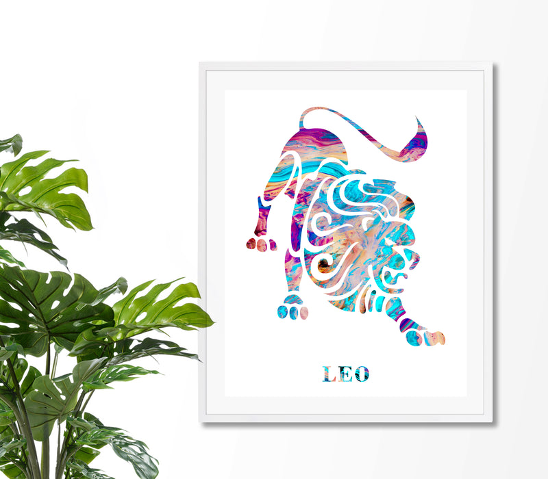 Leo Astrology Art Print - Unframed - Zuzi's