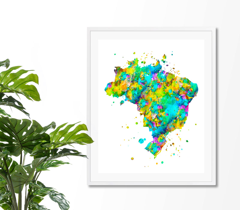 Brazil Map Art Print - Unframed - Zuzi's