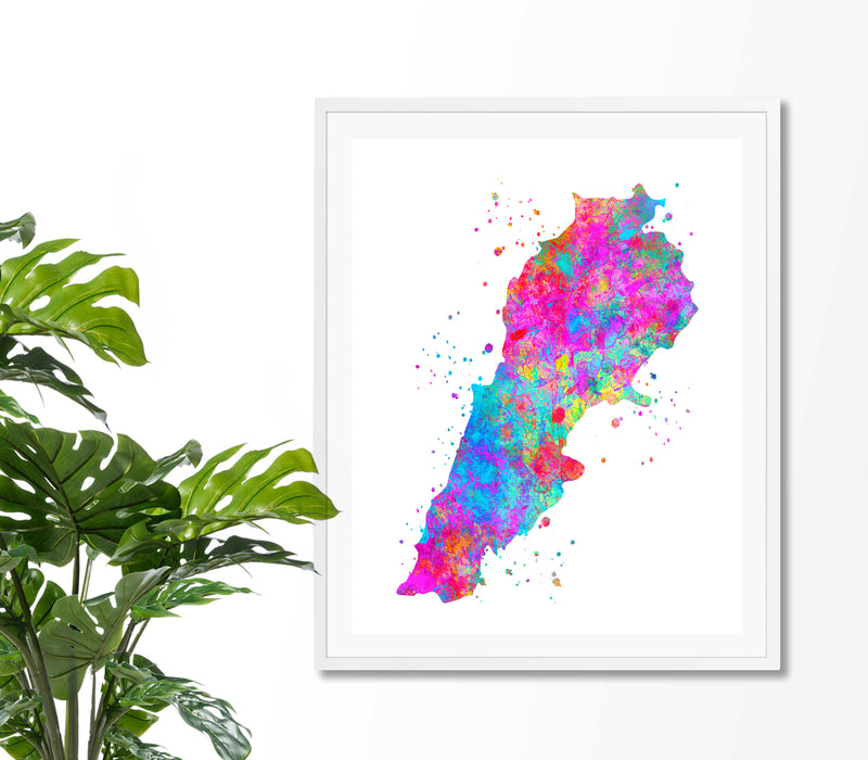 Lebanon Map Art Print - Unframed - Zuzi's