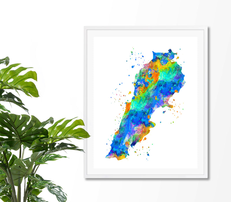 Lebanon Map Art Print - Unframed - Zuzi's