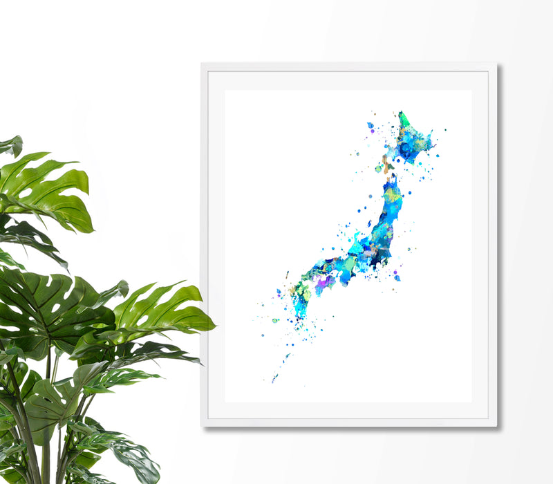 Japan Map Art Print - Unframed - Zuzi's