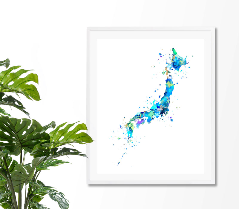 Japan Map Art Print - Unframed - Zuzi's