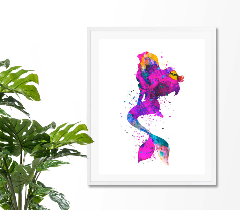 Mermaid Watercolor Art Print - Unframed - Zuzi's