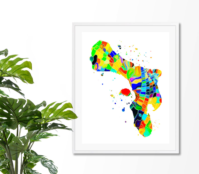 Bonaire Map Art Print - Unframed - Zuzi's