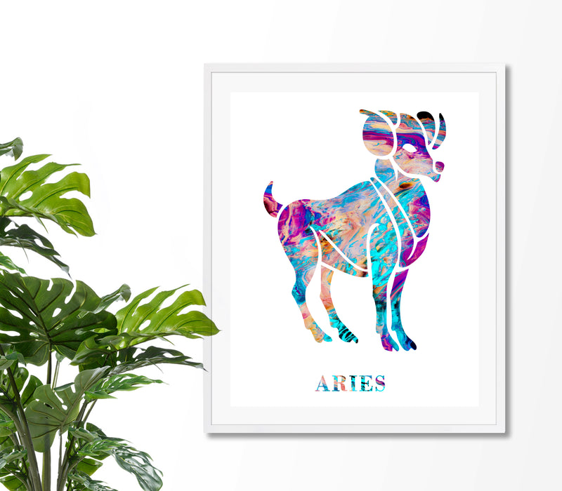 Aries Astrology Art Print - Unframed - Zuzi's