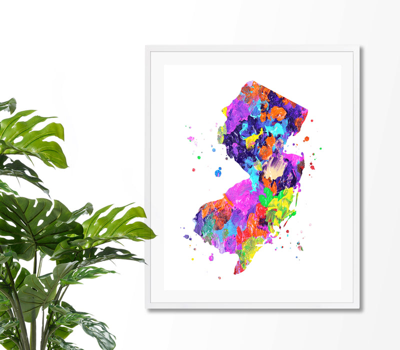 New Jersey Map Art Print - Unframed - Zuzi's