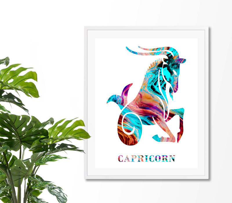 Capricorn Astrology Art Print - Unframed - Zuzi's