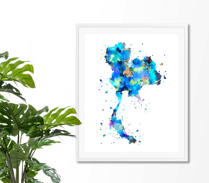 Thailand Map Art Print - Unframed - Zuzi's