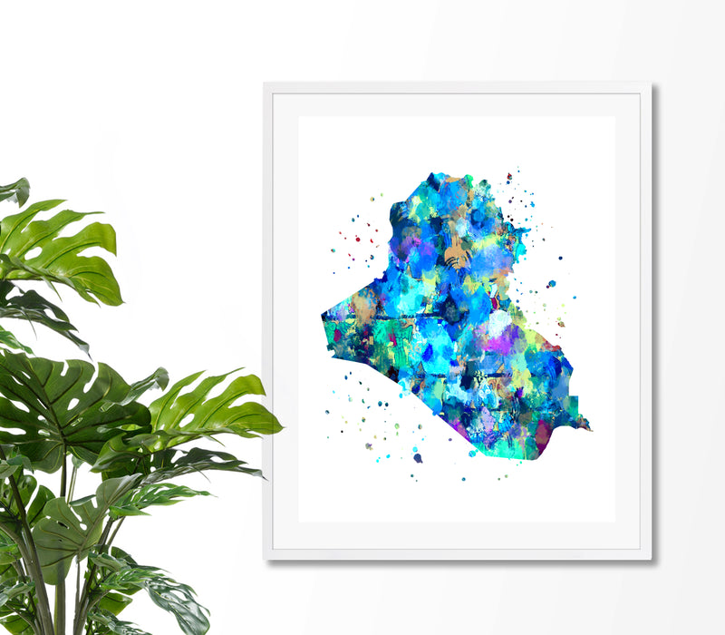 Iraq Map Art Print - Unframed - Zuzi's
