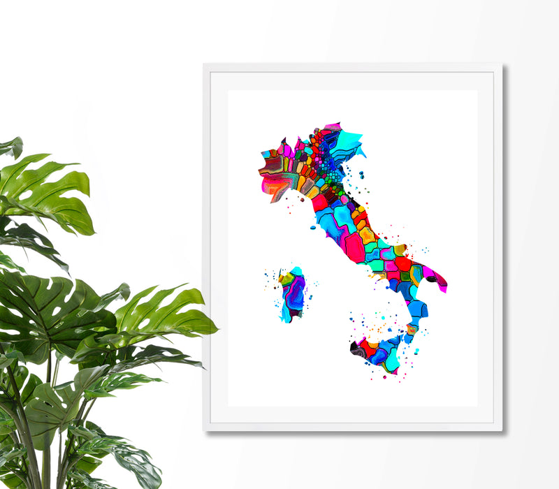 Italy Map Art Print - Unframed - Zuzi's