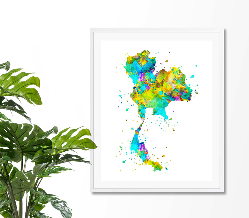 Thailand Map Art Print - Unframed - Zuzi's