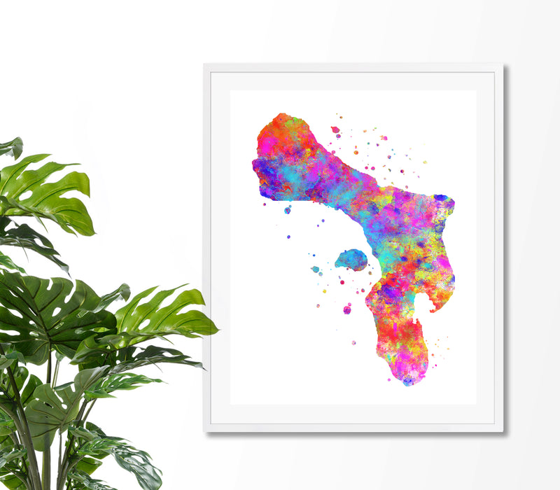 Bonaire Map Art Print - Unframed - Zuzi's