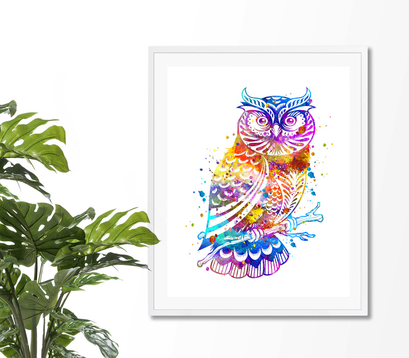 Owl Watercolor Art Print - Unframed - Zuzi's