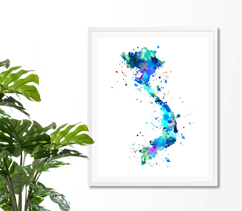 Vietnam Map Art Print - Unframed - Zuzi's