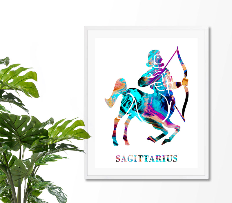 Sagittarius Astrology Art Print - Unframed - Zuzi's