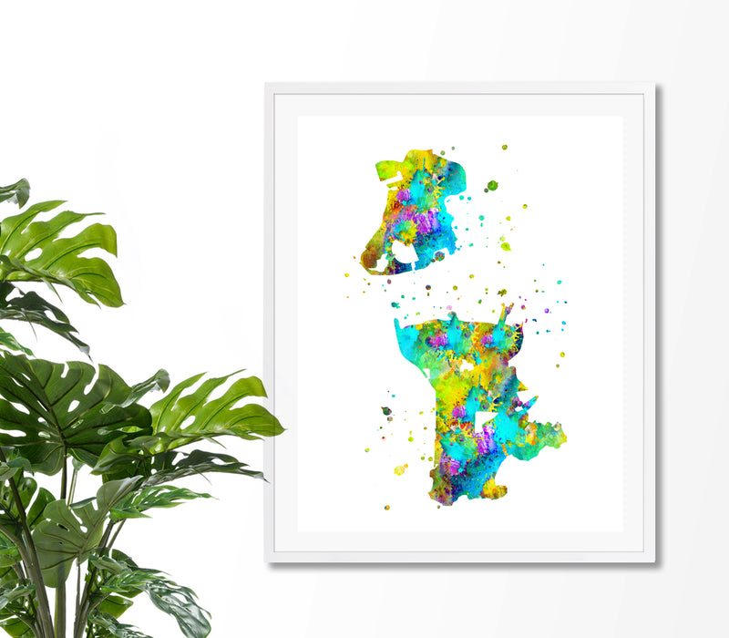 Macau Map Art Print - Unframed - Zuzi's