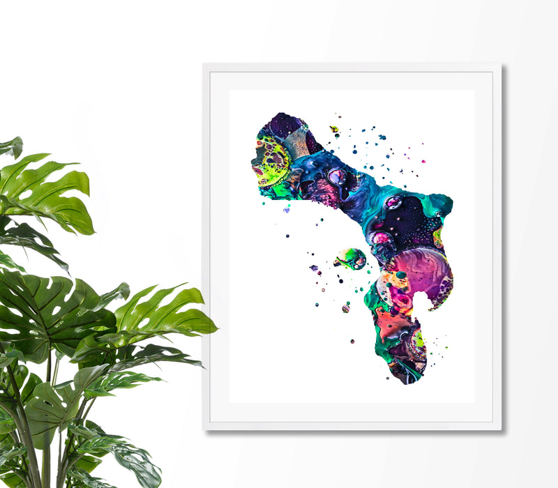 Bonaire Map Art Print - Unframed - Zuzi's