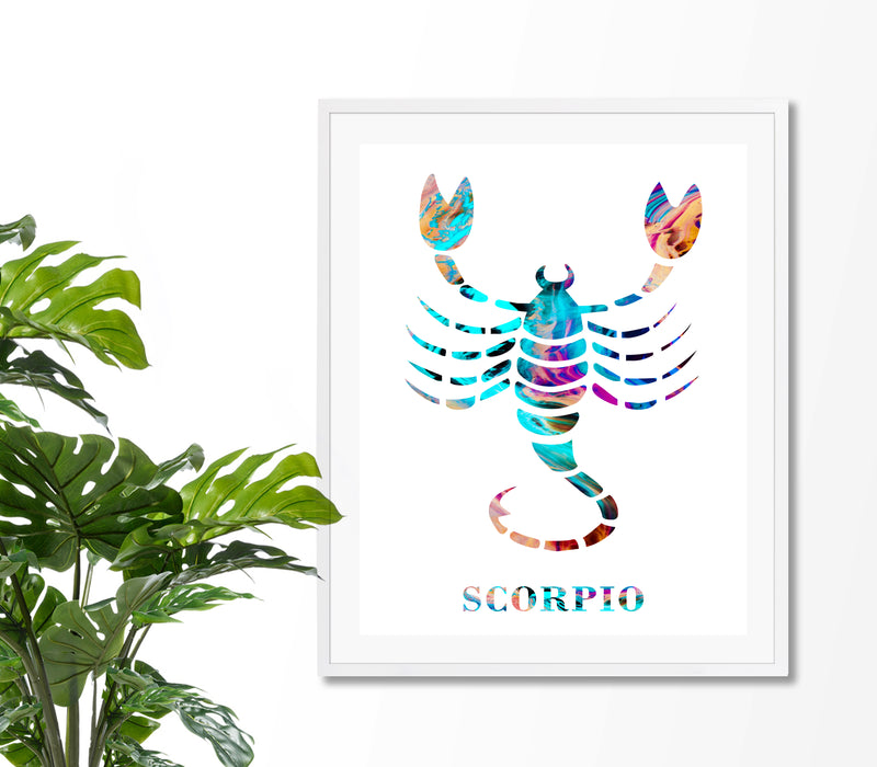 Scorpio Astrology Art Print - Unframed - Zuzi's