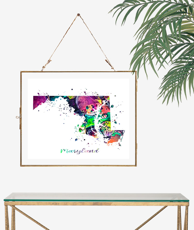 Maryland Map Art Print - Unframed - Zuzi's
