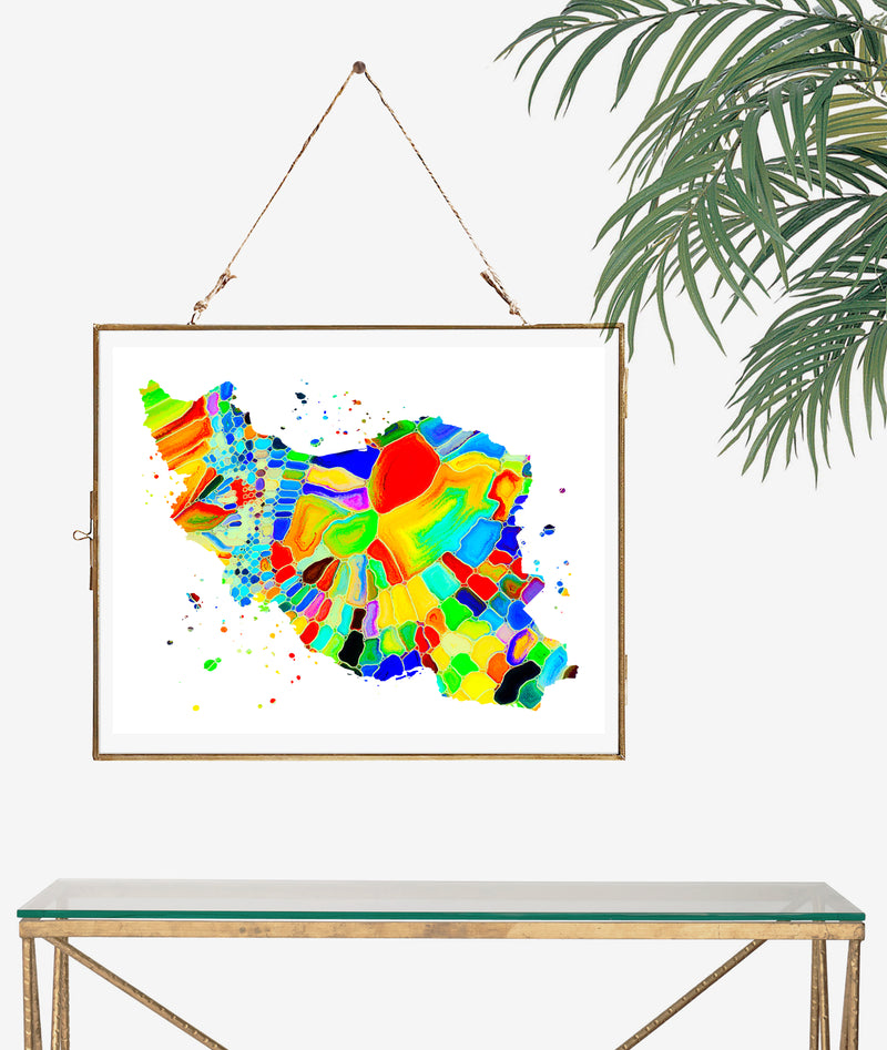 Iran Map Art Print - Unframed - Zuzi's