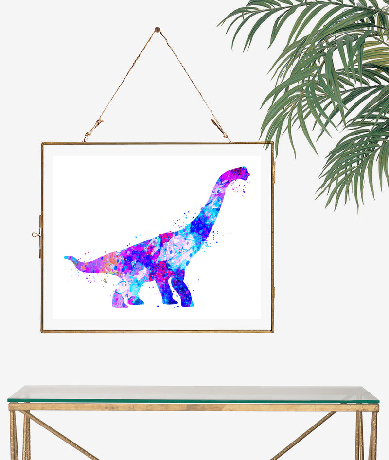 Brachiosaurus Dinosaur Watercolor  Art Print - Unframed - Zuzi's