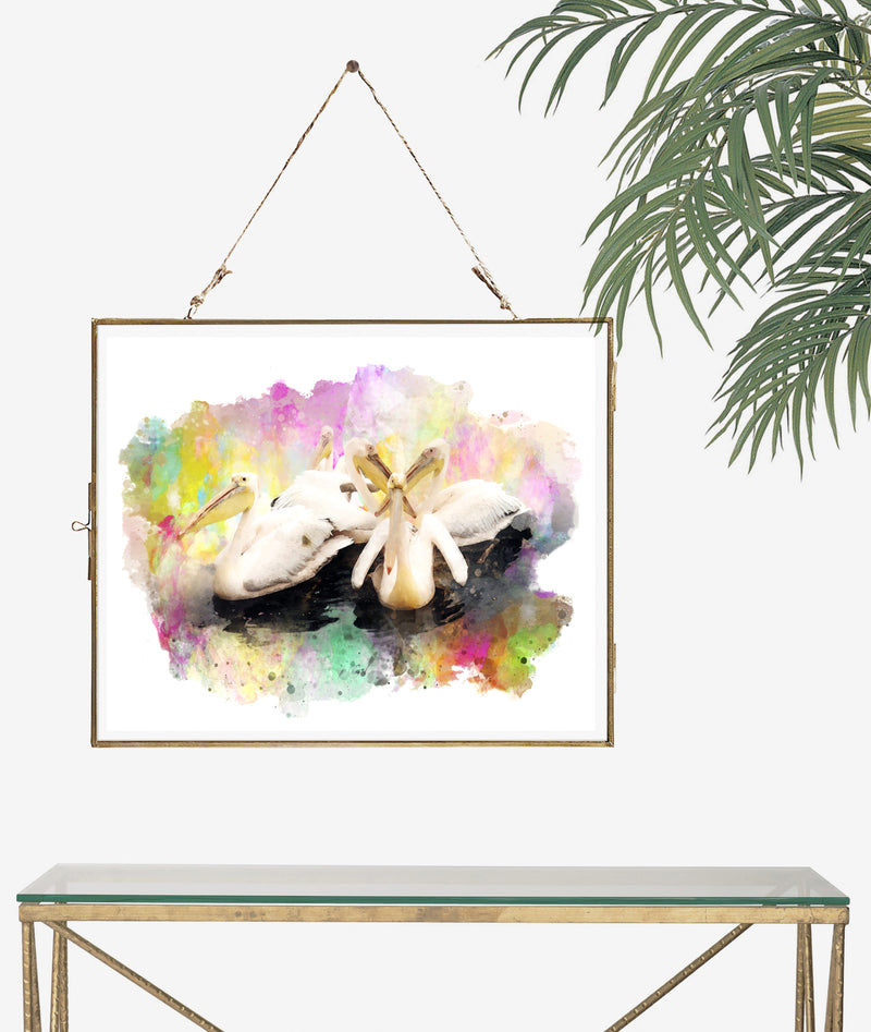 Pelicans Watercolor Art Print - Unframed - Zuzi's