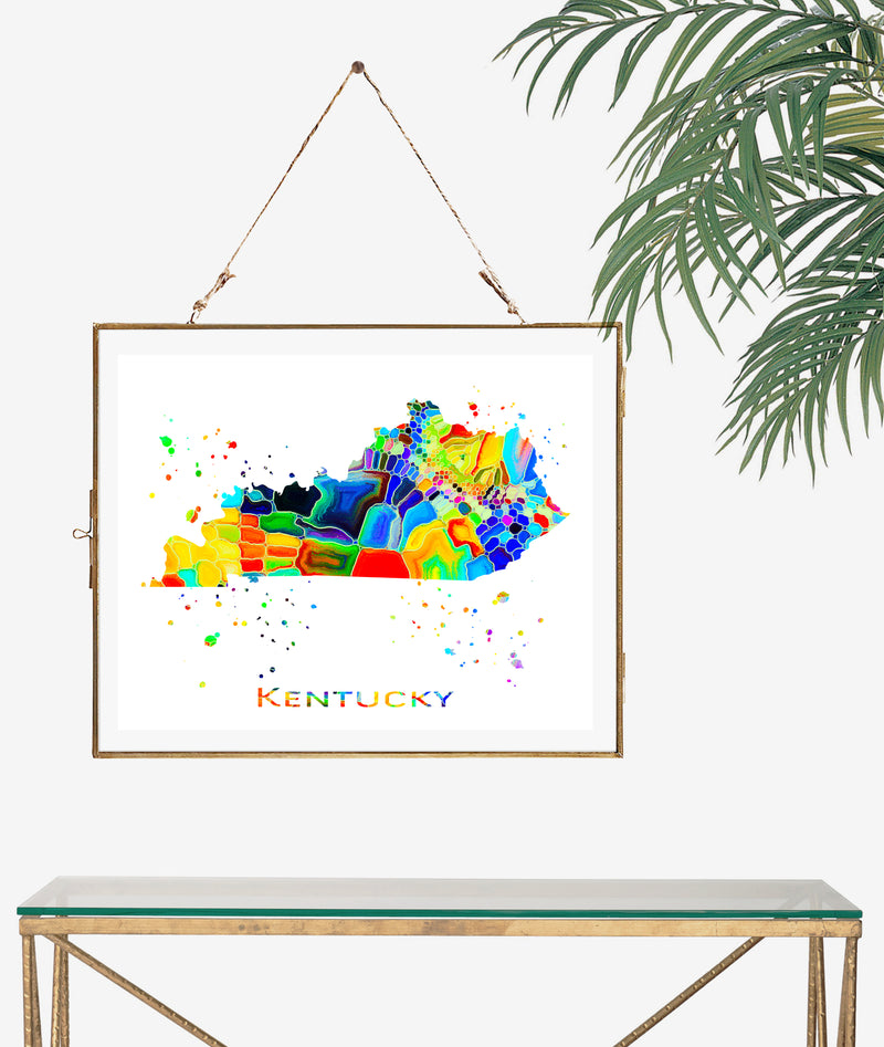 Kentucky Map Art Print - Unframed - Zuzi's