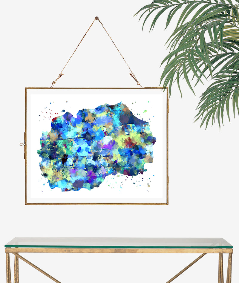 Macedonia Map Art Print - Unframed - Zuzi's