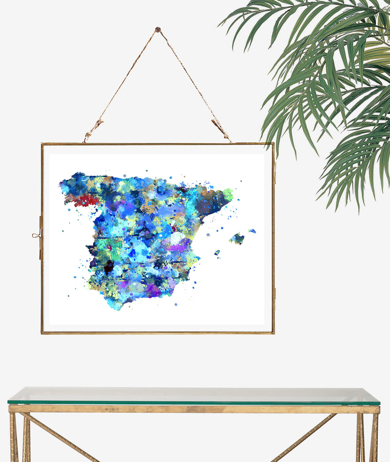 Spain Map Art Print - Unframed - Zuzi's
