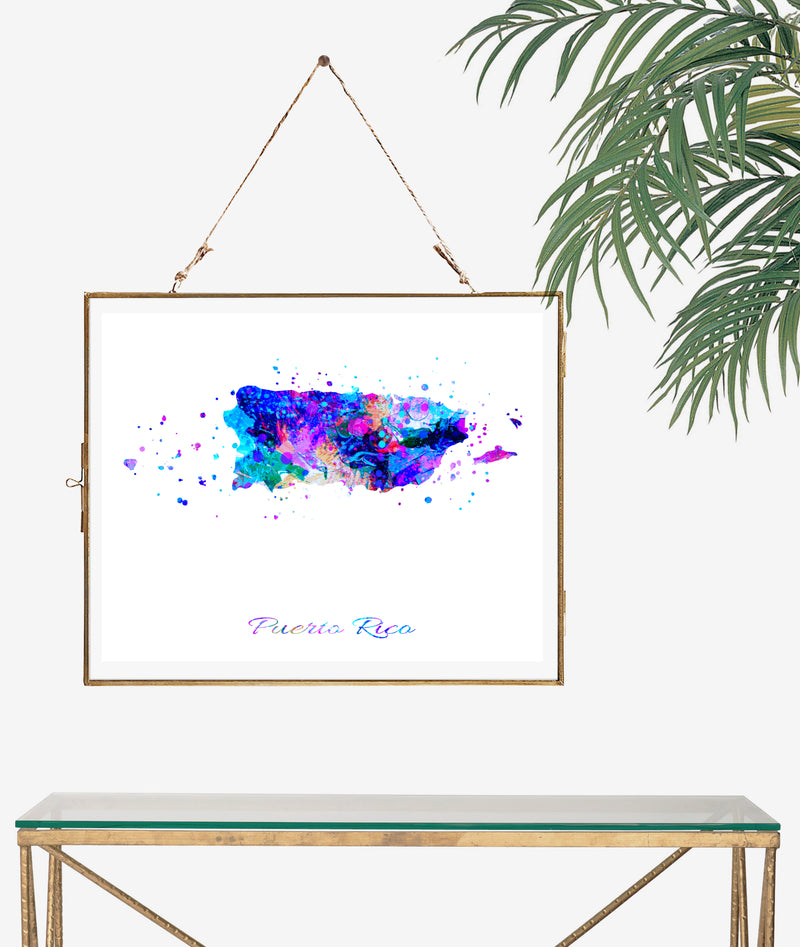Puerto Rico Map Art Print - Unframed - Zuzi's