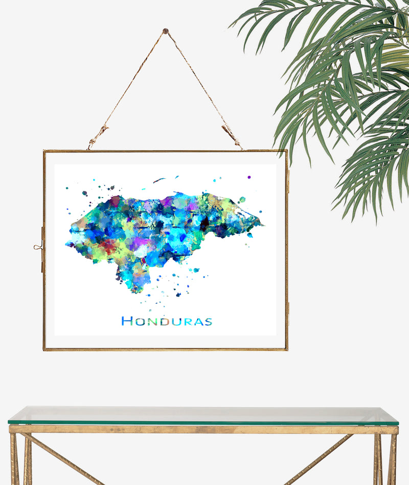 Honduras Map Art Print - Unframed - Zuzi's