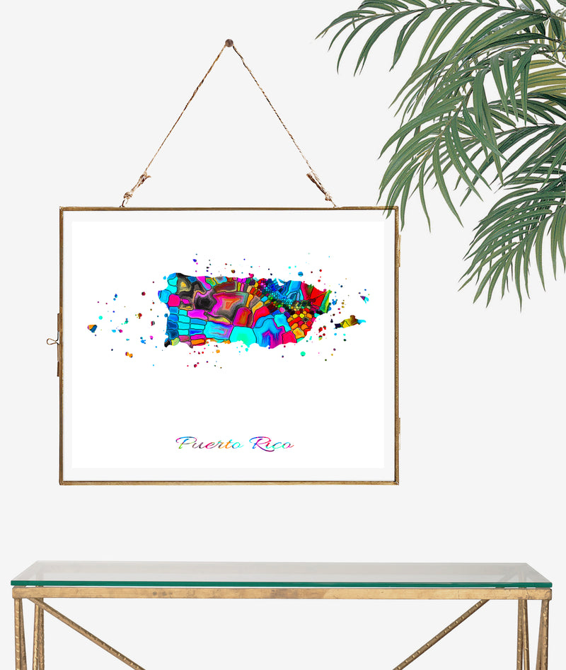 Puerto Rico Map Art Print - Unframed - Zuzi's