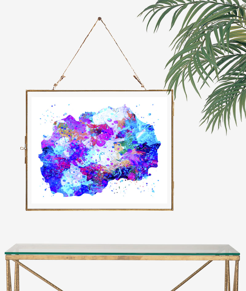 Macedonia Map Art Print - Unframed - Zuzi's