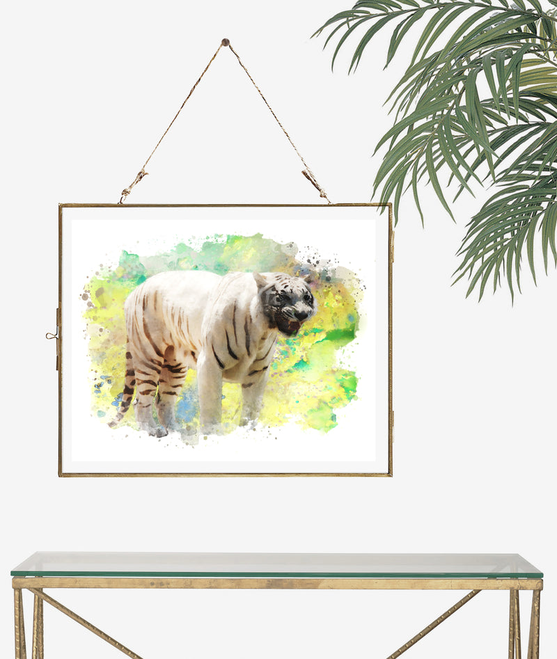 White Tiger Watercolor Art Print - Unframed - Zuzi's