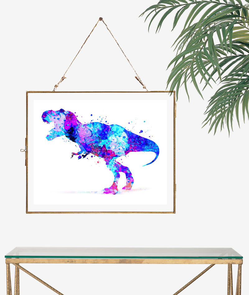 T-Rex Dinosaur Watercolor Art Print - Unframed - Zuzi's