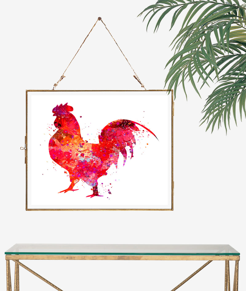 Rooster Watercolor Art Print - Unframed - Zuzi's