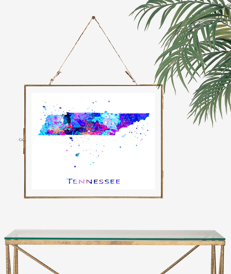 Tennessee Map Art Print - Unframed - Zuzi's