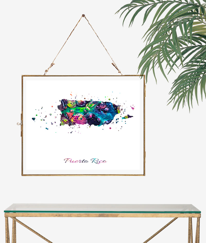 Puerto Rico Map Art Print - Unframed - Zuzi's