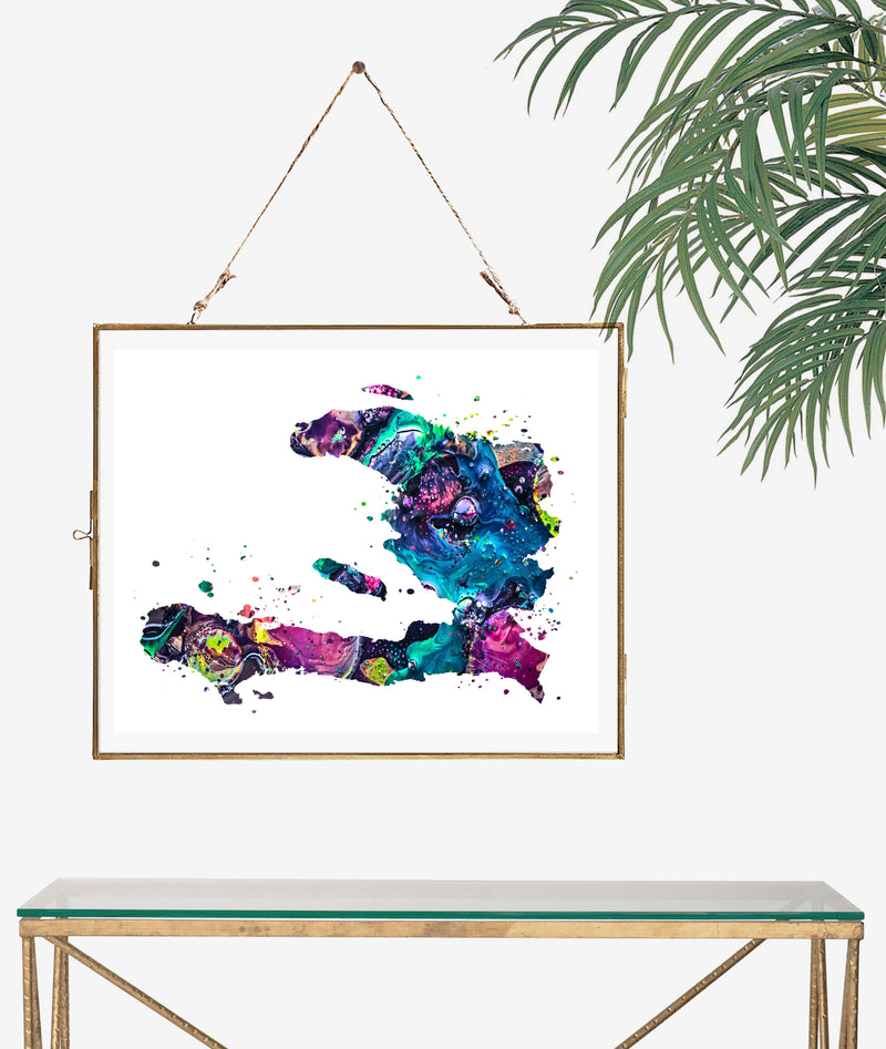 Haiti Map Art Print - Unframed - Zuzi's