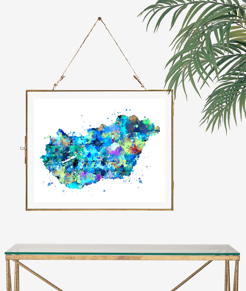 Hungary Map Art Print - Unframed - Zuzi's
