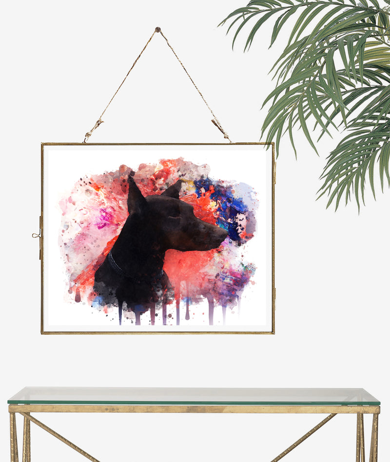 Doberman Watercolor Art Print - Unframed - Zuzi's