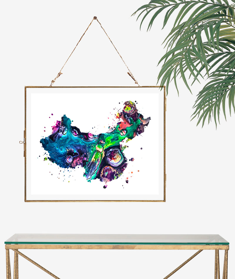 China Map Art Print - Unframed - Zuzi's
