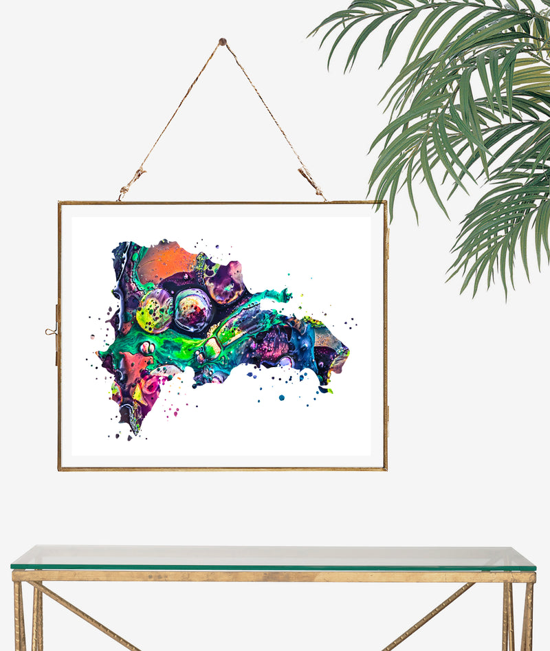 Dominican Republic Map Art Print - Unframed - Zuzi's