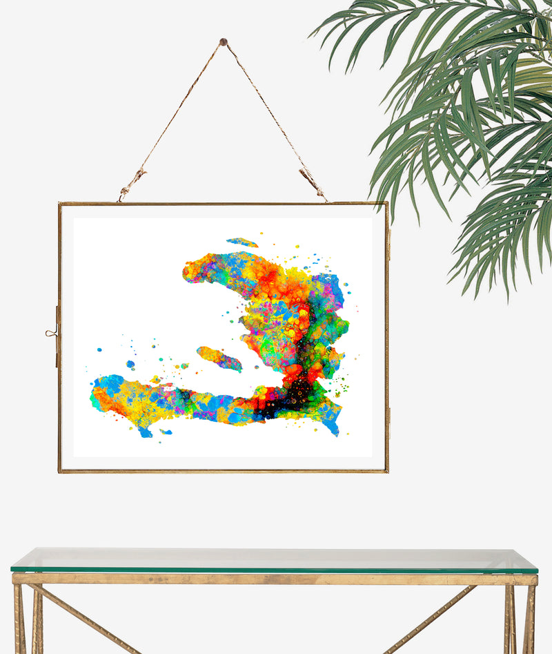 Haiti Map Art Print - Unframed - Zuzi's