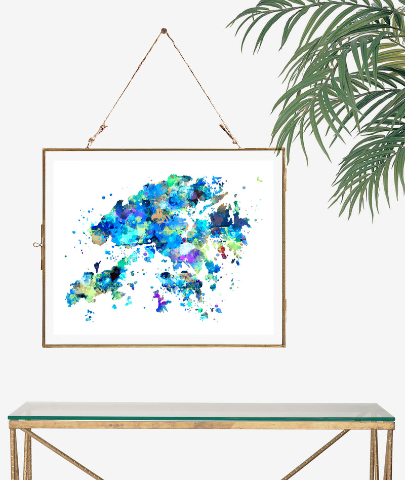 Hong Kong Map Art Print - Unframed - Zuzi's