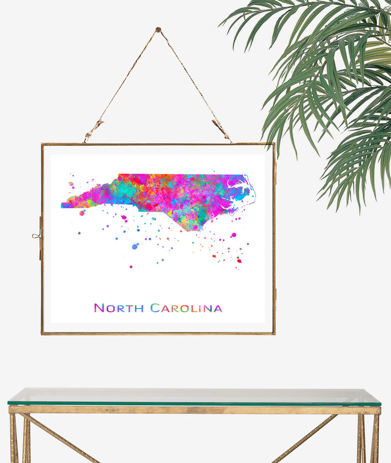 North Carolina Map Art Print - Unframed - Zuzi's