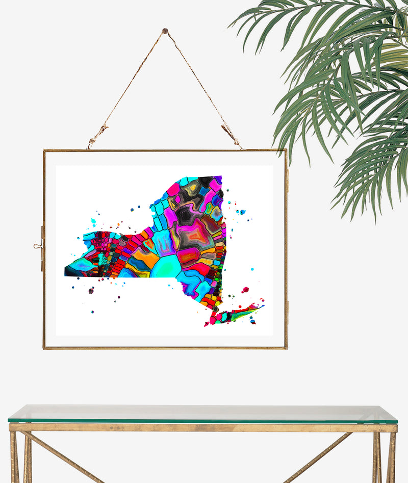 New York Map Art Print - Unframed - Zuzi's