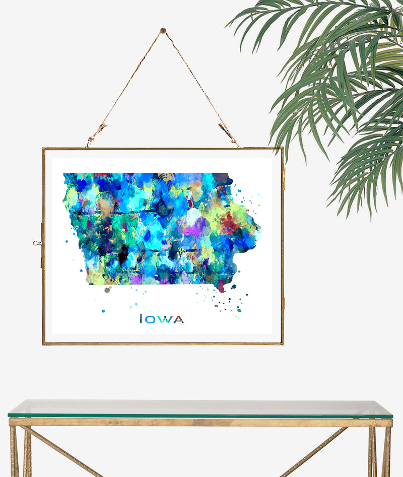 Iowa Map Art Print - Unframed - Zuzi's