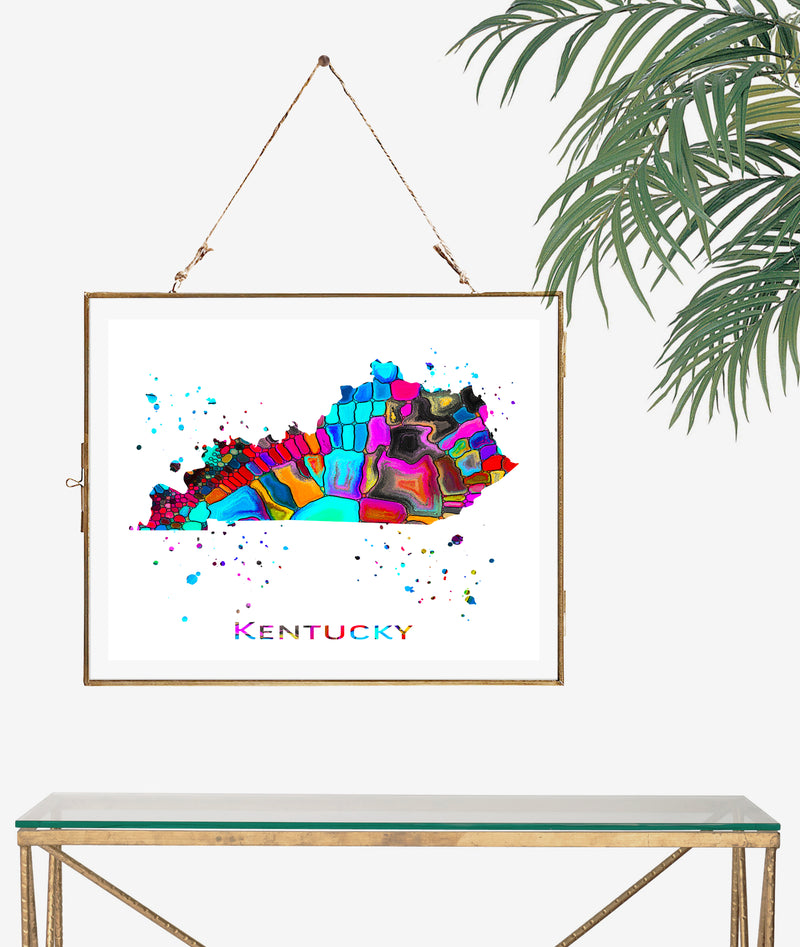 Kentucky Map Art Print - Unframed - Zuzi's
