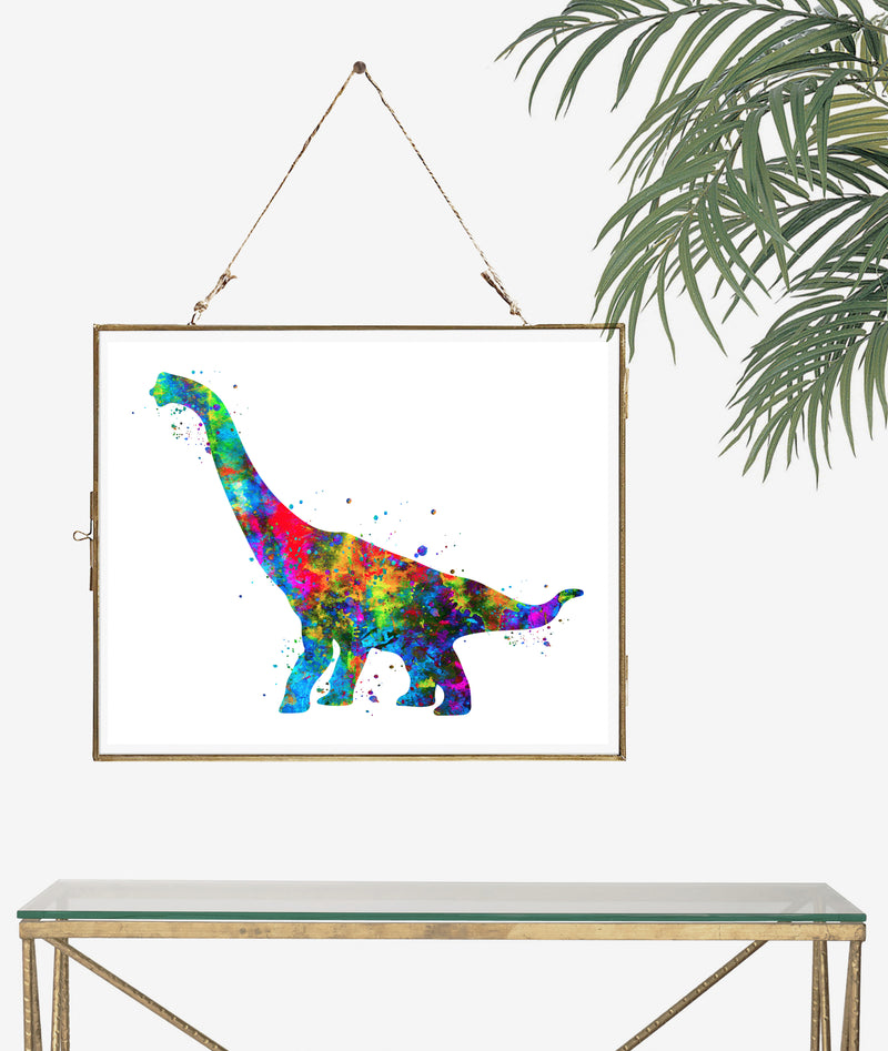 Brachiosaurus Dinosaur Watercolor  Art Print - Unframed - Zuzi's